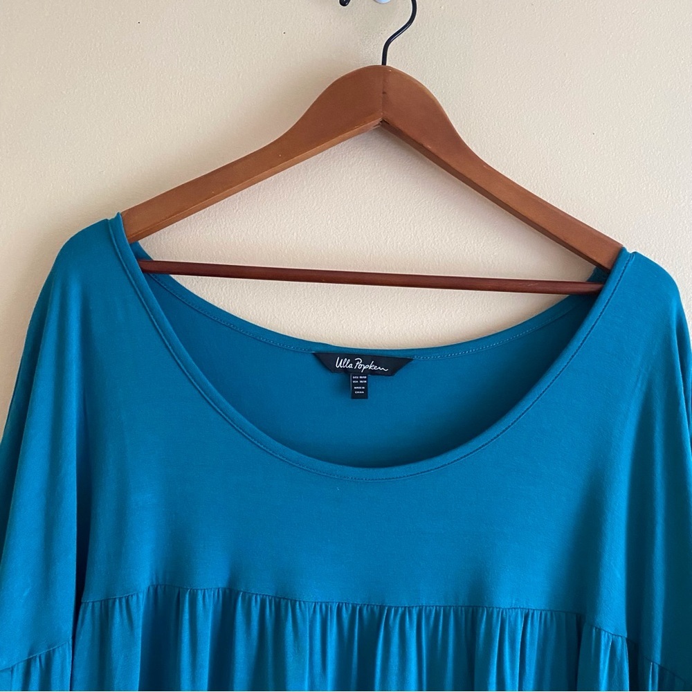 Ulla Popken Teal Cold Shoulder Oversized Tunic Top Plus Size 36/38 - Picture 5 of 14